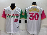 San Diego Padres #30 Eric Hosmer White Number 2022 City Connect Cool Base Stitched Jersey,baseball caps,new era cap wholesale,wholesale hats